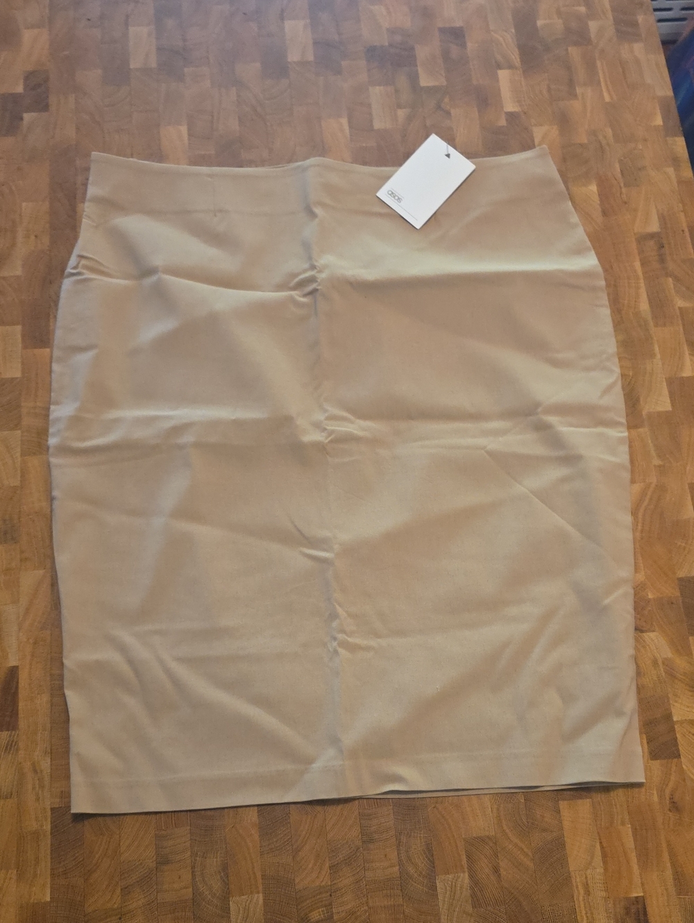 ASOS Beige High-Waist Pencil Skirt